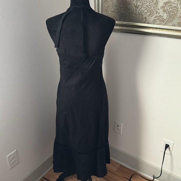 J. Crew Embroidered black 100% cotton halter midi dress Sz 6 - Picture 4 of 8
